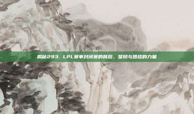 揭秘293. LPL赛事封闭赛的背后，坚韧与团结的力量